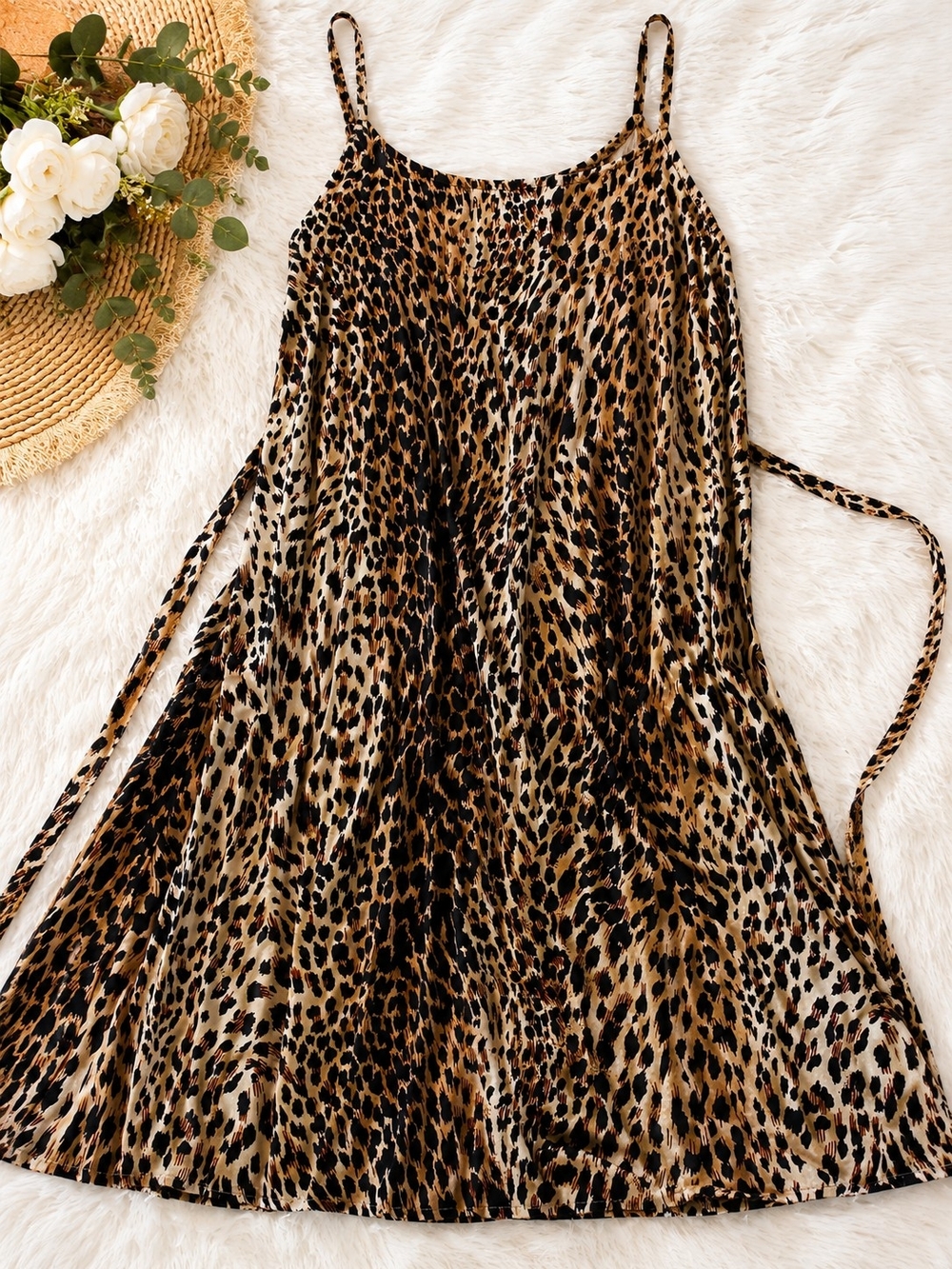 Leopard Print Mini Slip Dress